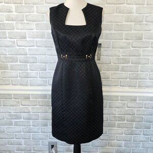 Tahari Sheath Black Dress Sleeveless NEW 4 Retro Miss Maisel Career LBD Classic